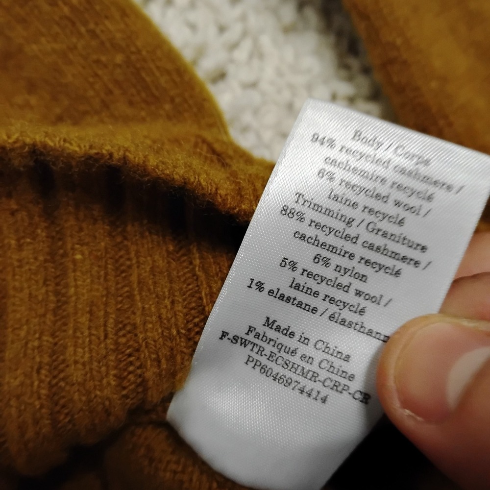 Everlane Sweater Womens XL Brown Cashmere Wool Lightweight Hiking Travel Soft - Picture 5 of 13